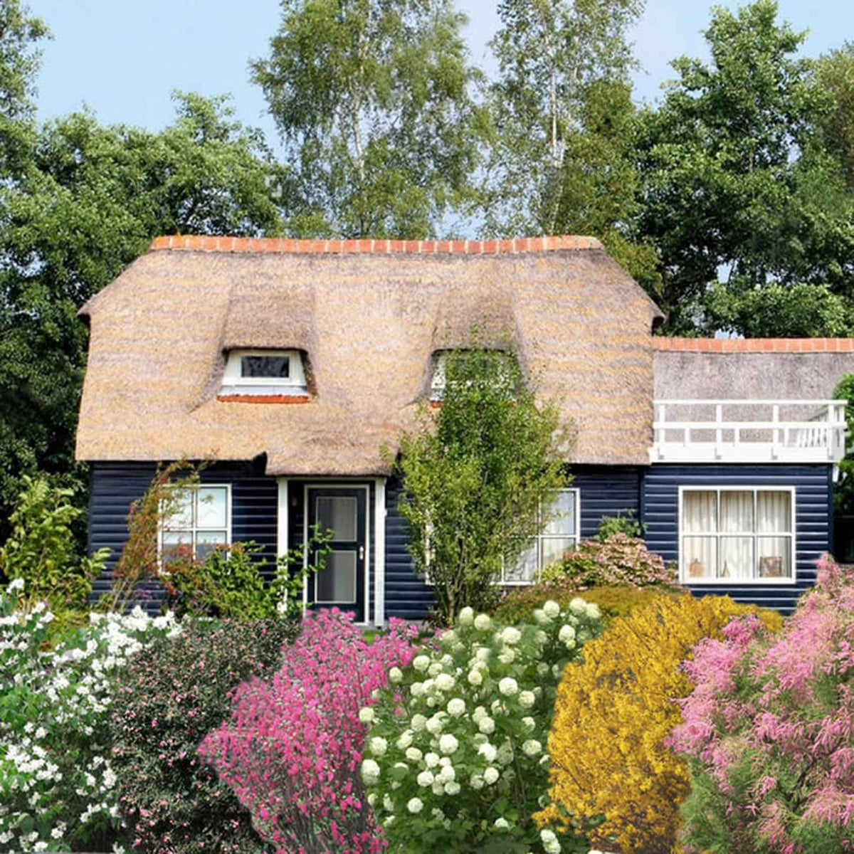 Vierjahreszeiten Hecke - Tamarix, forsythia, philadelphus, ribes, symphonicarpus, viburnum - Willemse