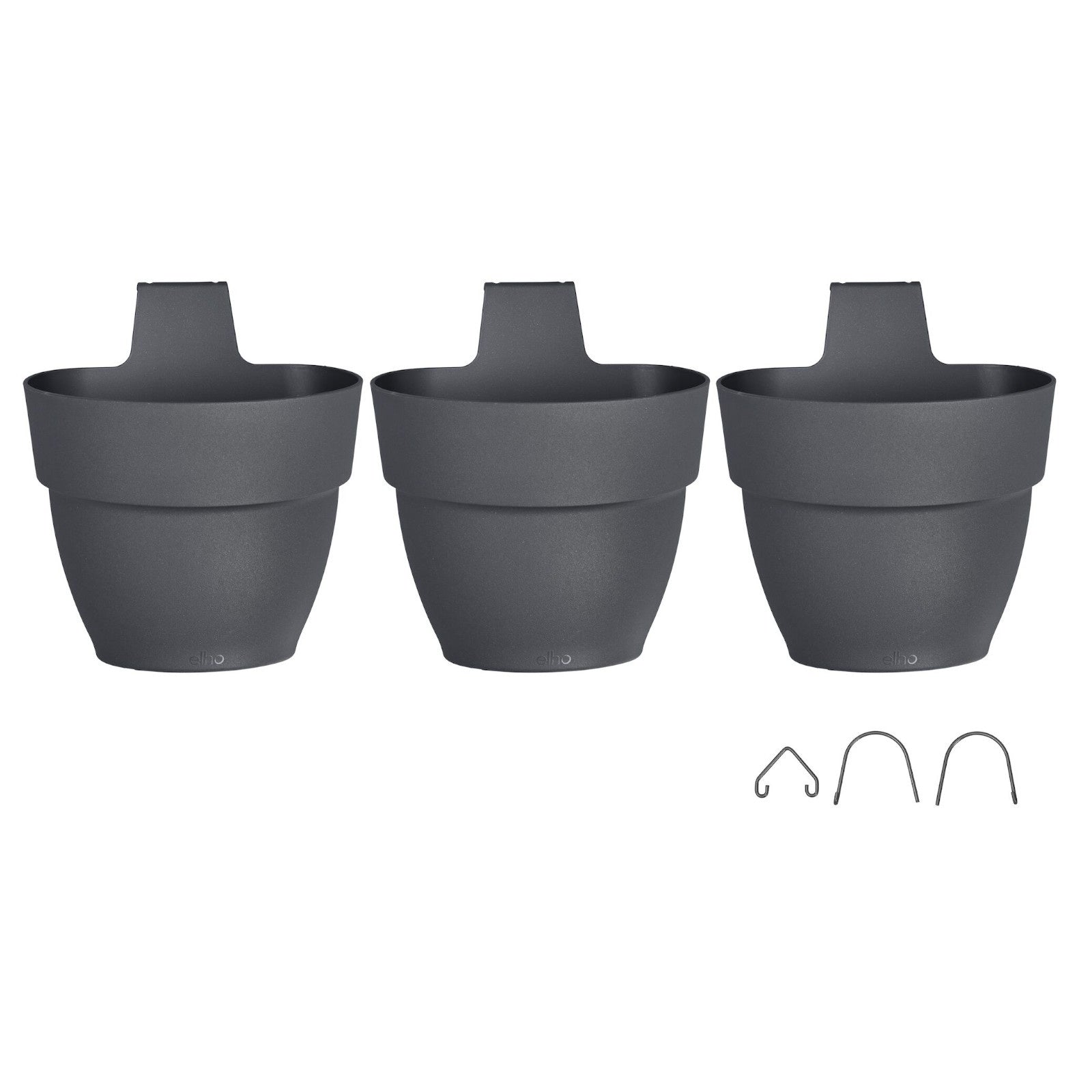 Elho Vertikaler Garten 'Vibia Campana', rund - Pflanzgefäß Outdoor Anthrazit (x3)