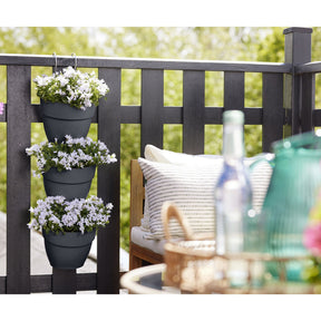 Elho Vertikaler Garten 'Vibia Campana', rund - Pflanzgefäß Outdoor Anthrazit (x3)