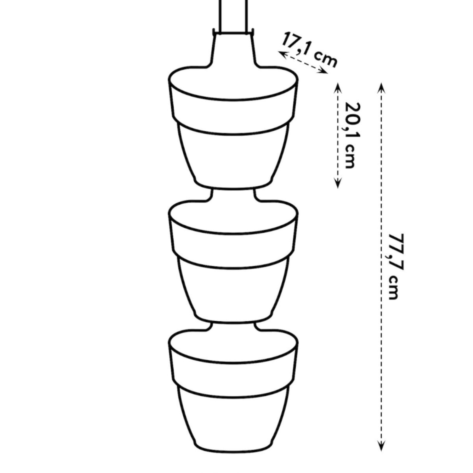 Elho Vertikaler Garten 'Vibia Campana', rund - Pflanzgefäß Outdoor Anthrazit (x3)